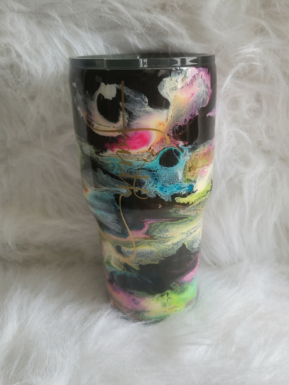 32oz Faith Black Swirl Tumbler